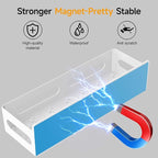 Sevenblue 6 Pack Strong Magnetic Spice Rack for Refrigerator, Multipurpose Magnetic Shelf for Fridge with 4 Hooks for kitchen and Bathroom Organization, White
