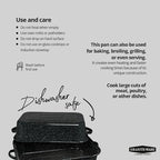 Granite Ware 19-Inch Covered Rectangular Roaster - Enamel Steel Cookware, Nonstick & Chemical-Free, Dishwasher Safe - 25 Lb Capacity, Large Roasting Pan for Meats, Poultry, Vegetables (Speckled Black)