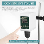 OS-5S Digital Overhead Stirrer 10L(H₂O) Lab Stirrer H-Base Stainless Steel Stand & 1 Stirring Paddle | 100-1200RPM,10000 mPas,Timing 1min-24h