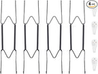 Bilillo 4 Pack Plate Hangers for The Wall, Suitable for 9''-11'' Decorative Plate,Invisible Heavy Duty Wire Plate Holder with Wall Hooks, Plate Hangers for Displaying Plates, Platter, Dish (Black)