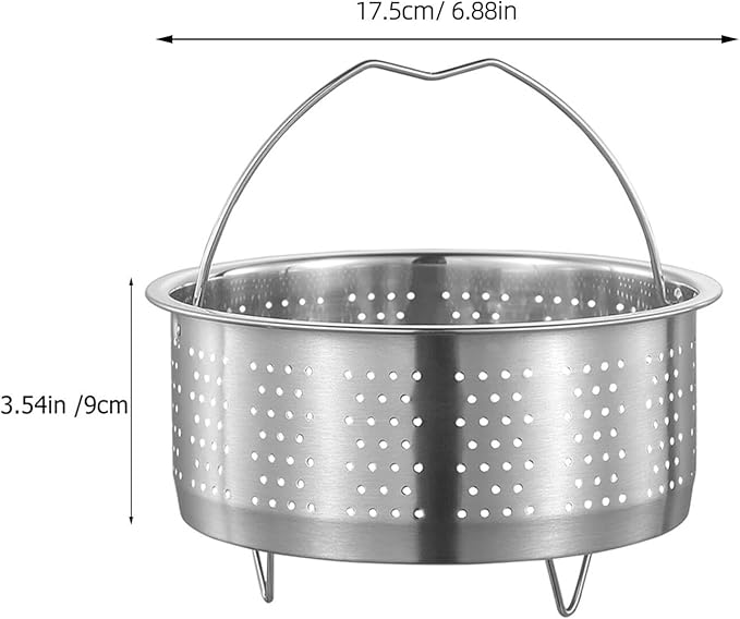 DOITOOL Stainless Steel Steamer Basket for Pot, 7.08inch/18cm Vegetable Steamer Basket Insert Steaming Rack with Handle, Vegetables Fruit Strainers and Colanders for Home Kitchen Cooking
