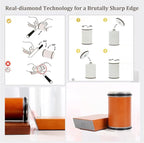 Bladeon Knife Sharpener, Rolling Knife Sharpener with Diamond & Ceramic Abrasives and 15/20° Magnetic Angle Guide for Kitchen, Chef & Outdoor Knives
