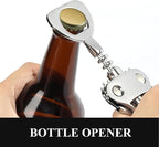 KORCCI Wine Opener, Heavy-Duty Zinc Alloy Wing Corkscrew, Premium Beer Bottle Opener, Multifunctional Wine Accessories with Ergonomic Handle and Sharp Screw, for Kitchen, Bar, Restaurant (BOX)