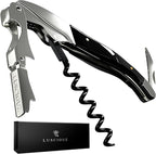 LUSCIOUZ Zero Resistance THE HELIX Elite Corkscrew Silent Wine Bottle Opener Waiters Corkscrew Wine Key (6-Coil Long Corkscrew)
