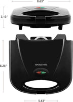 OVENTE Electric Panini Press Grill with Nonstick Plates, LED Indicator Lights, Thermostat Control, Compact Sandwich Maker Perfect for Cooking Breakfast, Steaks, Eggs Snacks & More, Copper GP0110CO