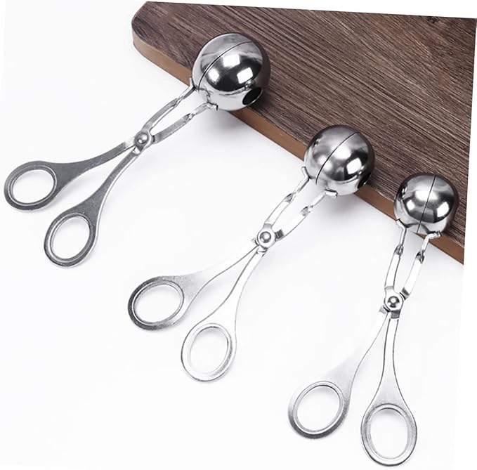 Stainless Steel Meatball Maker 3-Piece Set Kitchen Gadget Meatball Scoop Tool for Easy Food Preparation for Home Cooking and Fish Ball Making