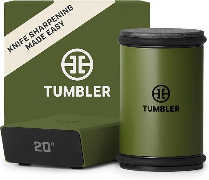 TUMBLER Pro Rolling Knife Sharpener™ - Knife Sharpening Made Easy - Ultimate Gift for Father's Day - Kit with Removable Disc System - 4-Layer Diamond Sharpening Disc & EdgeBoost Ceramic Disc (Green)