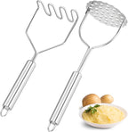 2 Pcs Potato Smasher, Mashed Potato Masher, Stainless Steel Masher Kitchen Tool for Avocado, Bean, Fruit, Vegetables, Food