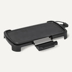 Amazon Basics Electric Griddle with Nonstick Ceramic Coating, Flat Grill for Pancake, 10 x 20 inches, Black