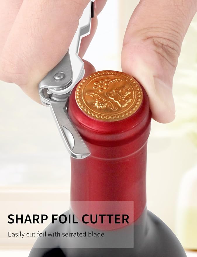 CORKAS Wine Key - 2Pack Handcrafted Professional Waiters Corkscrew, Compact Heavy Duty Wine Opener with Double Hinged, Foil Cutter and Bottle Opener, Birthday Gifts for Severs, Sommelier, Bartenders