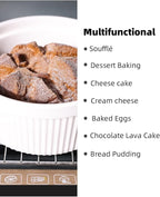 64 oz Ramekins 1 pcs Porcelain Ramekins Dishes for Souffle,Creme Brulee, Pudding, Custard Cups,Bakeware Bowls Set for Baking,Oven Safe, White (8 inch)
