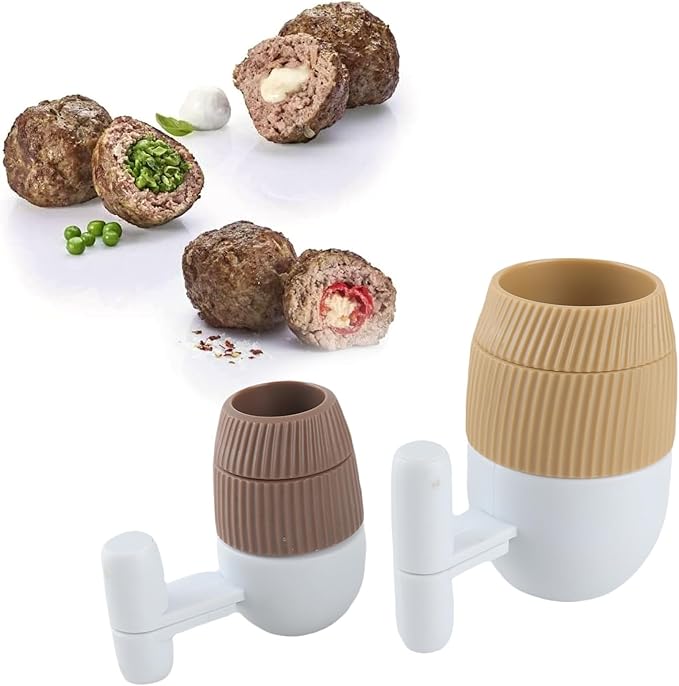 2Pcs Meatball Maker, Creative Meatball Maker Set Handmade Stuffed Meat Point Round Ball Rice Ball for Kitchen Cooking Tool