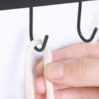 2 Pcs Kitchen Utensil Rack with 4 Adhesives - Adhesive Kitchen Utensils Hanging Rack Utensil Holder for Kitchen, Bathroom, and Bedroom(Black)
