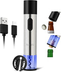 Electric Wine Bottle Opener and Beer Opener 2-in-1, Rechargeable Automatic Corkscrew with Foil Cutter, One-click Wine Opener Electric for Home Kitchen Party Wedding