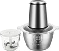 MEGAWISE Food Processor, 800W Electric Meat Grinder with 0.6L Glass Bowl & 1.2L Stainless Steel Bowl, Dual Speed Modes and Bi-Level BladesBlades for Meat, Vegetables, Nuts, Fruits, and Baby Food