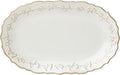 Lenox Home And Kitchen, Homespun Hors D'Oeuvres Tray, Stoneware Material, Serving Tray, Dishwasher And Microwave Safe, Snacks Fruit, Serving, Thistle Design (White, 1 Piece, 13.7 Inch L X 8.89 Inch W)