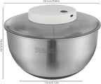 Electric Vegetable Dryer, Electric Salad Spinner Small Salad Spinner with USB Cable & Battery Indicator & Draining Basket in Kitchens 5.12 x 6.30 Inch(D*H) (Stainless Steel)