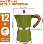 12 Cup Aluminum Espresso Stovetop Moka Pot Express Coffee Maker Percolator Italian Classic Mocha Coffee Machine for Italian and Cuban Cafe Brewing for Home & Camping 600ml 20oz