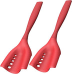 2 Pack Mincing Spatula Meat Chopper, Hamburger Grinder, Premium Heat Resistant Smasher for Ground Beef, Potato Mix Tool, Meat & Poultry Tenderizers-Red