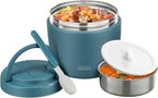 wiwens Thermo Food Jar for Hot Food Adults 32OZ Soup Thermo Lunch Containers Wide Mouth Vacuum Insulated Stainless Steel Leakproof Bento Box with Spoon (lake blue)