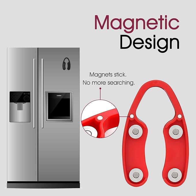 GOBETTER 2 Pcs Wine Foil Cutter Magnetic Design, 4 Stainless Blades Foil Remover Wine Bottles Opener Accessory, Removes Foil Top Effortlessly for Wine Lovers, Black/Red