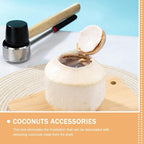 Healifty Stainless Steel Coconut Opener Tool Set 4pcs with Scraper Grater Puncher for Home Kitchen Use Household Coconut Shell Breaker and Meat Removal Gadget