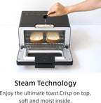 BALMUDA The Toaster Pro | Steam Oven Toaster | Compact Size 14.1″W × 12.6″D × 8.2″H | 6 Modes: Shokupan, Golden Toast, Pizza, Croissant, Oven, Salamander Grill | (Baking Tray Sold Separately) | Black