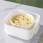 Microwave Steamer with Lid and Tray, Vegetables Steamer for Microwave Bowl, Microwavable Cookware Supplies (1 - Layer)