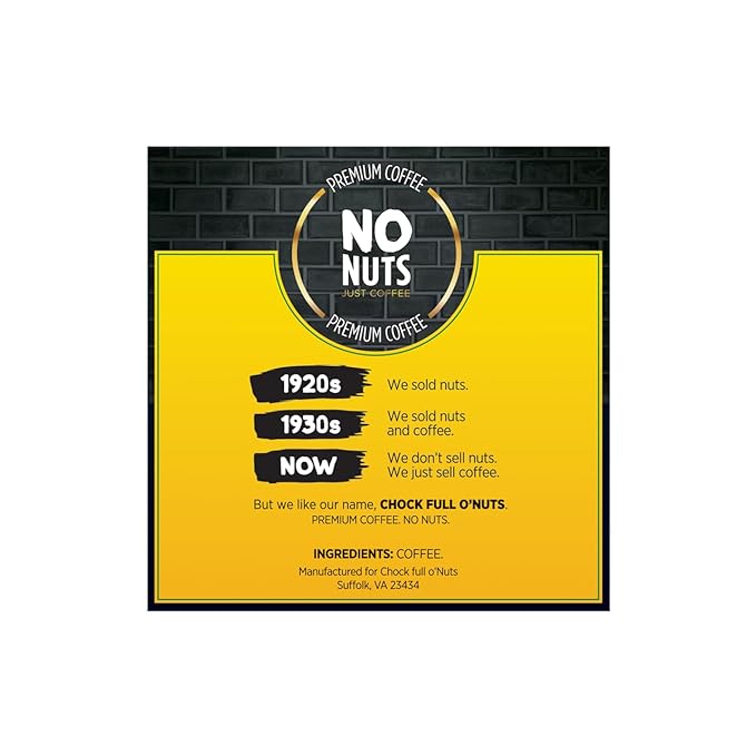 Chock Full o'Nuts Heavenly Hazelnut Coffee, Compatible with K-Cup Pods, 12 CT (Pack of 4)