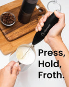 Elementi Electric Milk Frother Handheld - Mini Whisk for Coffee, Matcha and Drinks - Portable Frother & Mixer with Stand (Royal Blue)