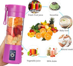 Portable Blender Cup,Electric USB Juicer Blender,Mini Blender Portable Blender For Shakes and Smoothies, Juice,380ml, Six Blades Great for Mixing,Purple