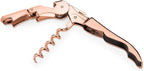 Viski Summit Double Hinged Waiters Corkscrew Wine Opener with Foil Cutter, Durable Stainless Steel with Built-in Bottle Opener for Beers and Soft Drinks, Home Bar, Kitchen, Travel, Set of 1, Copper