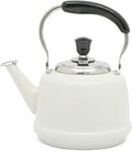 Martha Stewart Kingstree Large 2 Qt Heavy Gauge Stainless Steel Tea Kettle - Linen White Exterior
