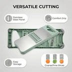 NACOLUS 3-Blade Mandoline Slicer for Kitchen,Stainless Steel Slicer Vegetable Cutter, Carrot Shredder, Kitchen Grater(Seafoam green, 3-in-1)