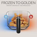WILLOW Eco Series 6 in 1 Air Fryer with Glass Basket, 5 Quart Non Toxic Glass Air Fryer w Digital Display, 430°F Max Temp, Preheat & Keep Warm Function, Compact + Dishwasher Safe Airfryer -BLACK