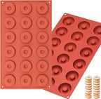 2pcs Mini Donut Pan Silicone Mold for Mini Donut, 18 Cavities Silicone Molds for Donut Home Reusable Donut Baking Pan Tray