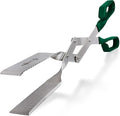 Shark BBQ Grill Tongs - 17 inch (Green). Professional steak grilling utensil. Long-reach Barbeque Tong. Ideal for steak, fish, burger, and sausage