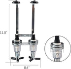 2 Bottle Wall Mounted Liquor Dispenser Bar Butler Bracket Solo Optic Spirit Wine Beer Alcohol Bottle Beverage Stand Revolving Nozzle Drinkware Set