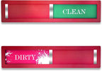 Christmas Red Dishwasher Magnet Clean Dirty Sign - Festive Clean/Dirty Indicator with 304 Stainless Steel Magnet & Strong Adhesive Tape - Holiday Home Gift for Kitchen Organization(Red-05)