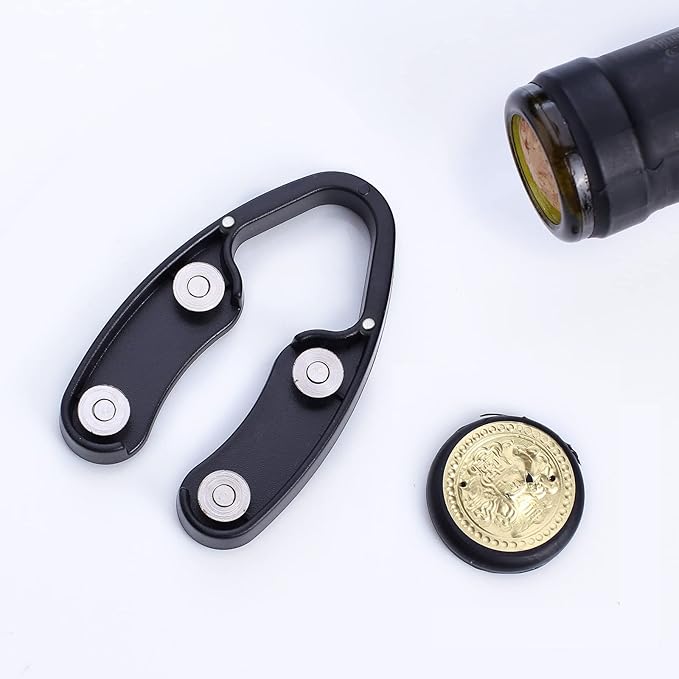 4 Pack Magnetic Wine Foil Cutter Tool, Wine Bottle Opener Accessory, Magnetic Wine Foil Cutters Wine Bottle Opening Accessories, Black (ellipse foil cutter)