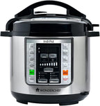 Wonderchef 6 Quart Indian Cooking Multi-use Programmable 7-in-1 Stainless Steel Pressure Cooker, Steamer, Yogurt Maker, Sauté, Rice Cooker, Warmer and Slow Cooker; 6-quarts