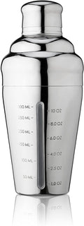 True Vista Stainless Steel Cocktail Shaker with Measurements for Cold Brew Cocktails, Whiskey Sour, Espresso Martini Shaker, Home Bar Essentials, Bar Cart Accessories, Bartender Gifts, 14oz, Set of 1