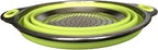 Oneida 8 inch Color Burst Stainless Steel Silicone Collapsible Colander Strainer - Green