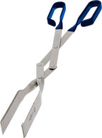 Shark BBQ Grill Tongs - 17 inch (Blue) Steak Tongs. Professional kitchen and outdoor grilling utensil. Long reach Barbeque Grilling Tong. Ideal for steak, fish, burger, and sausage