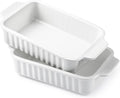 Small Casserole Dishes for Oven - 30 Oz Ceramic Baking Dish with Handles - 9x5 Rectangular Mini Bakeware for Lasagna, Au Gratin, Meal Prep - Portion Control & Personal Serving, Set of 2