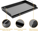 Utheer 25" x 16" Nano-Ceramic Nonstick Griddle for Gas & Charcoal Grills – Universal Flat Top with Grease Groove, Reinforced Ridges & High Sidewalls, Perfect for Healthy Cooking, Parties & Camping