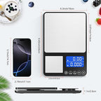 KUAIVO Dual Platform Digital Kitchen Scale, 33lb/15kg & 0.001oz/0.01g Precision, Two Scales in One, Coffee & Food Scale, Dual Display, Stainless Steel, Tare, g/oz/lb/ml