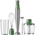Turelar Immersion Blender Handheld Corded Hand Blenders Set 1100W, Trigger Variable Speed 5 in 1 Stick Emulsifier with Chopper, Whisk and Frother for Soup, Baby Food and Smoothies, Green