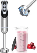 FRESKO Immersion Handheld Blender 500W with 700ml Beaker, 12-Speed & Turbo Mode Hand Blender Stick, 304 Stainless Steel Blades for Soup, Smoothie, Puree, Baby Food