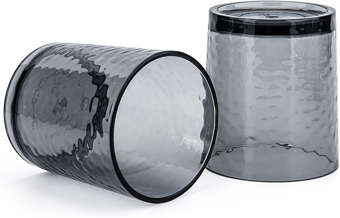 KX-WARE 14-ounce and 20-ounce Acrylic Glasses Plastic Tumbler, set of 8 Smoky Grey - Hammered Style, Dishwasher Safe, BPA Free